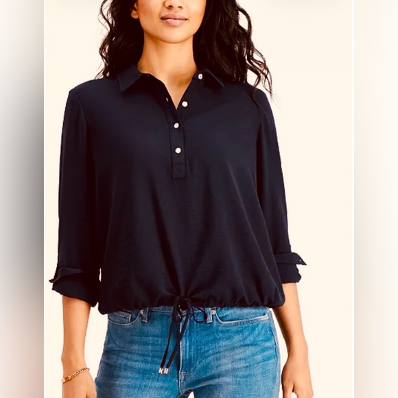 NEW! Tommy Hilfiger Drawstring Popover Top Size XL - Picture 1 of 9